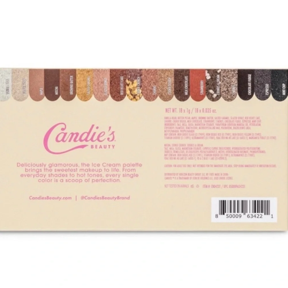 Candie’s Beauty Ice Cream Parlor Eyeshadow Palette 18 Shades